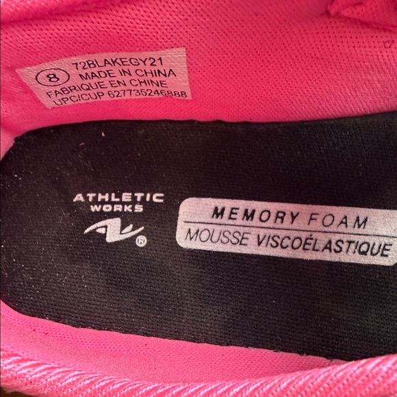 Athletic Works Toddler Shoes Sparkling Black Pink Girls Sneakers Barbiecore Sz 8 - Picture 7 of 9